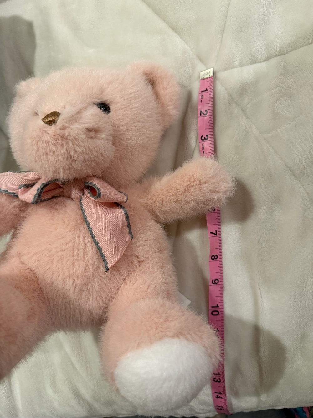 Pink Plush Teddy Bear with Bow